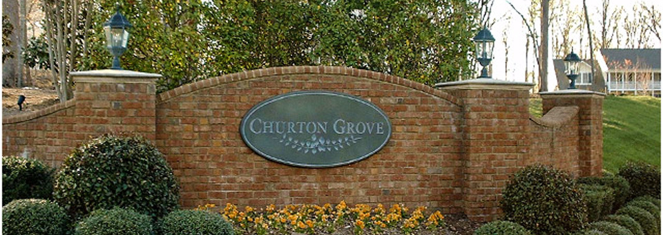 Entrance to Churton Grove in Hillsborough NC